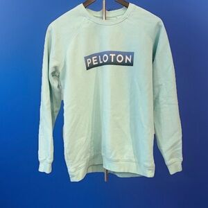 Peloton Mint Green Crewneck Sweatshirt Small Oversized Logo Excellent Condition